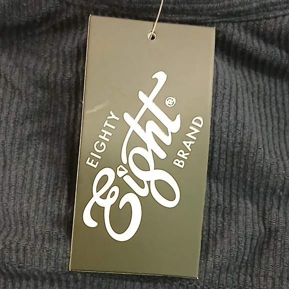 Eighty Eight Brand sz L Blue Lightweight Corduroy Shirt Jacket with Black Hood - Picture 9 of 10